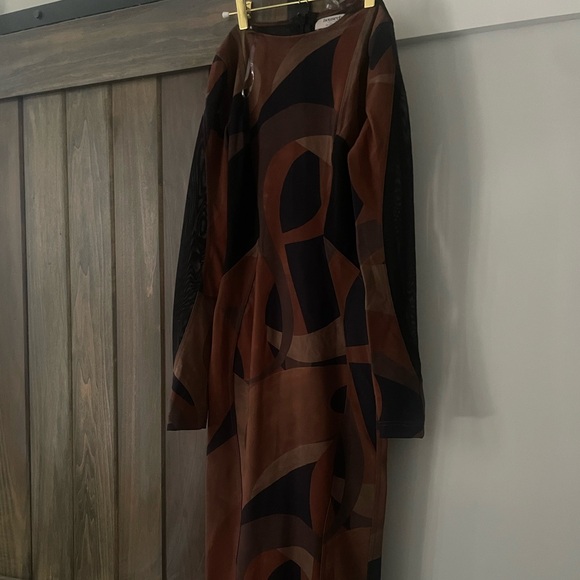 HOUSE OF CB CASSIDY Brown Print MIDI Dress - Picture 9 of 9